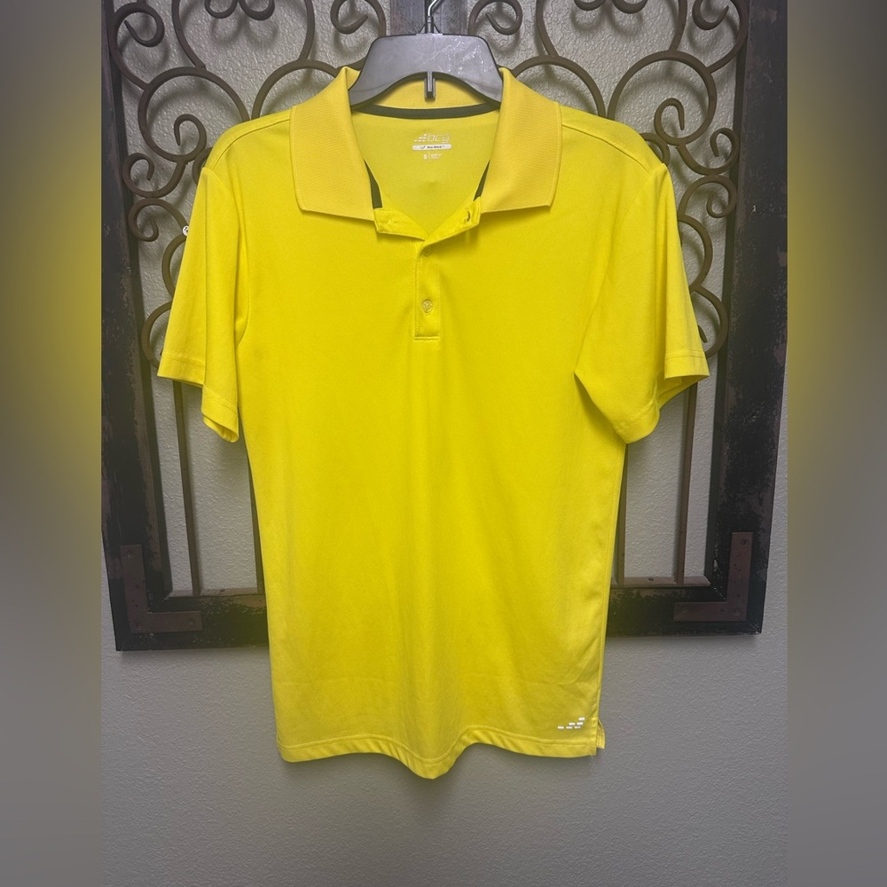 BCG yellow truwik short sleeve polo top